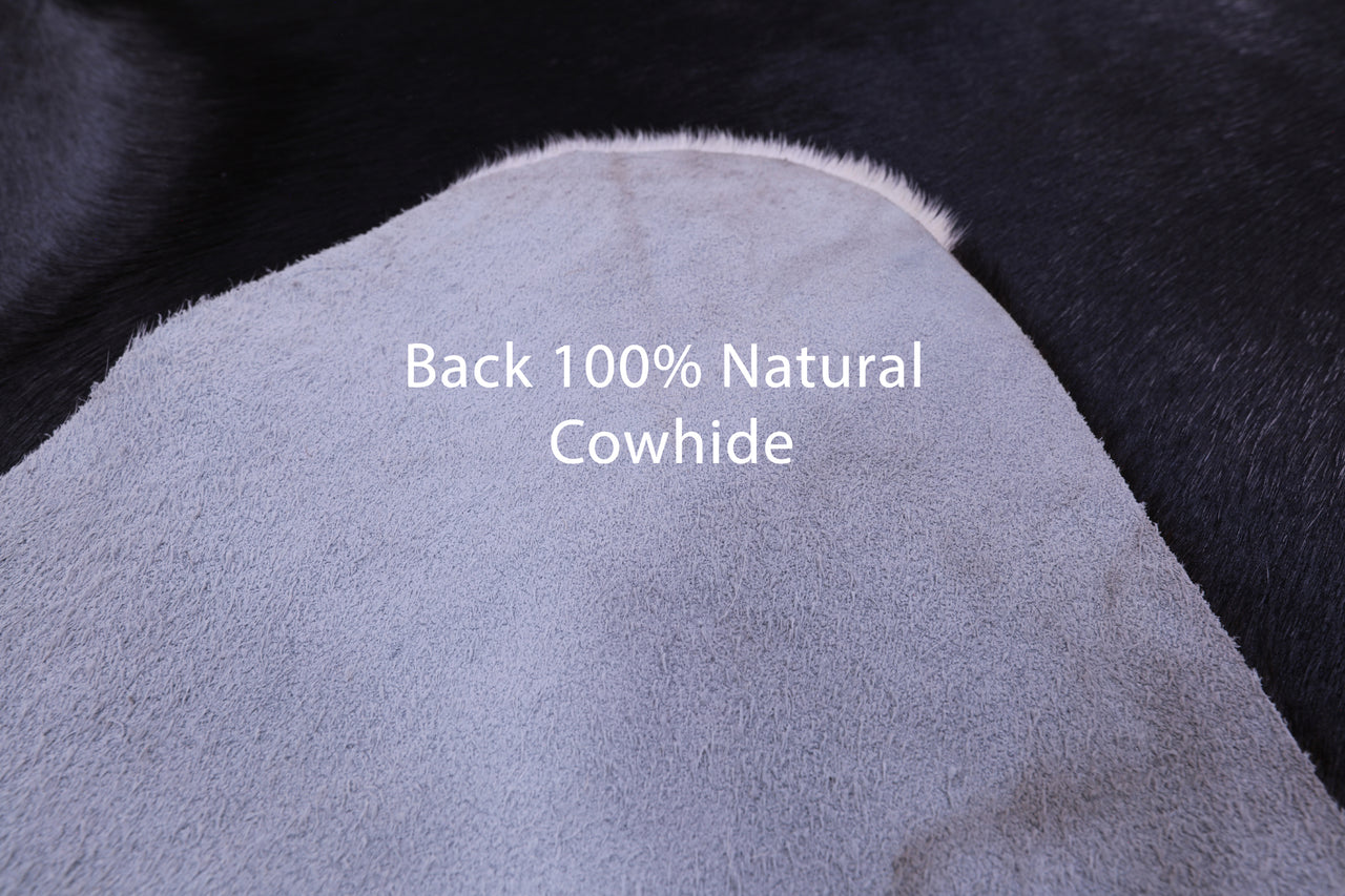 Black Natural Cowhide Rug - XX-Large 9' 0"H x 7' 7"W