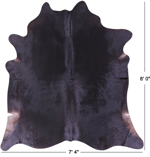 Black Natural Cowhide Rug - XX-Large 8' 0