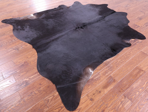 Black Natural Cowhide Rug - XX-Large 8' 0
