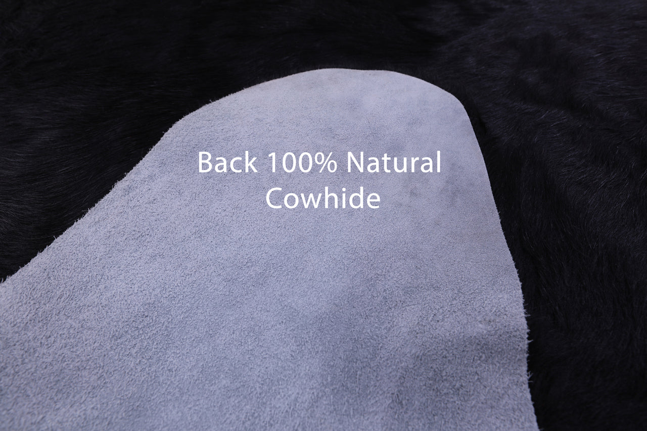 Black Natural Cowhide Rug - XX-Large 8' 5"H x 7' 6"W