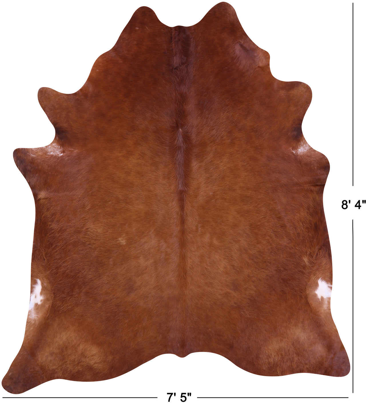 Brown Natural Cowhide Rug - XX-Large 8' 4"H x 7' 5"W
