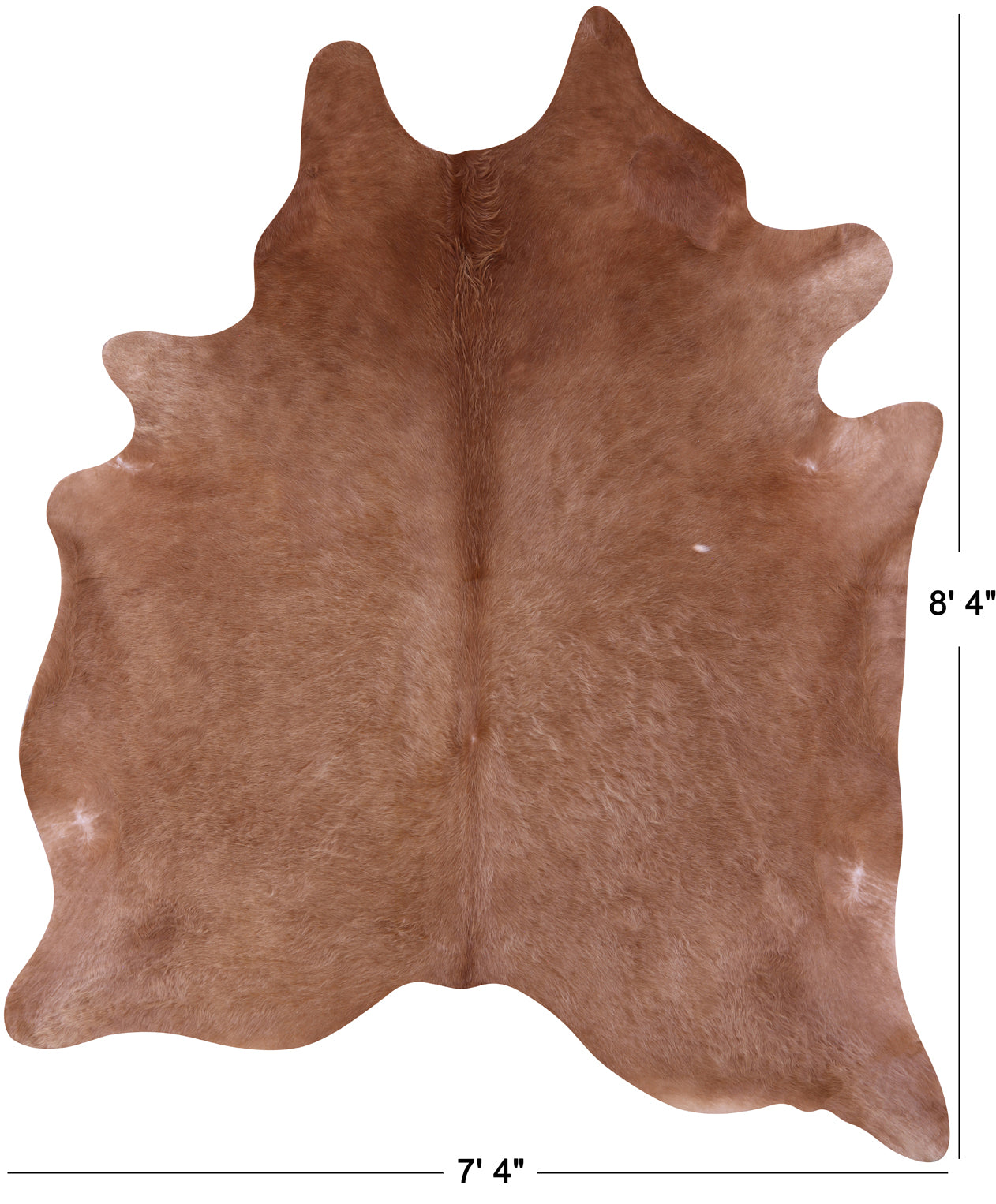 Light Brown Natural Cowhide Rug - XX-Large 8' 4"H x 7' 4"W
