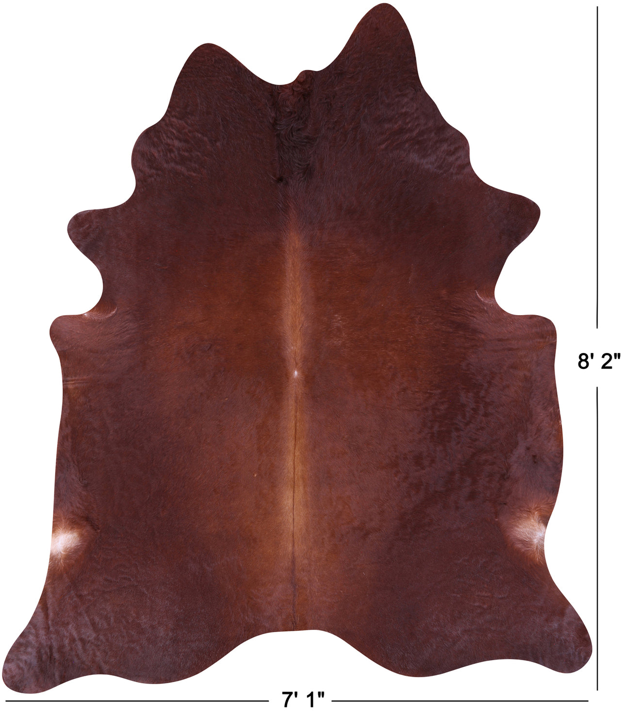 Brown Natural Cowhide Rug - XX-Large 8' 2"H x 7' 1"W
