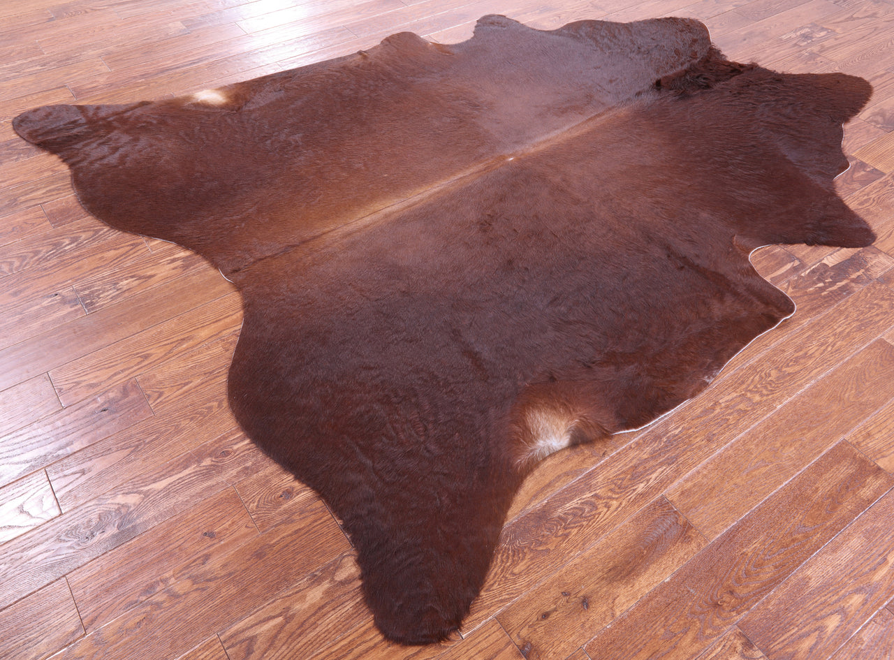 Brown Natural Cowhide Rug - XX-Large 8' 2"H x 7' 1"W