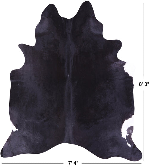 Black Natural Cowhide Rug - XX-Large 8' 3
