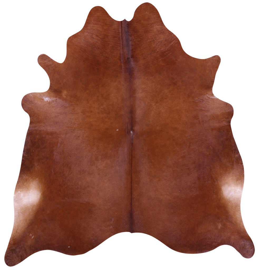 Brown Natural Cowhide Rug - X-Large 7' 5"H x 7' 0"W