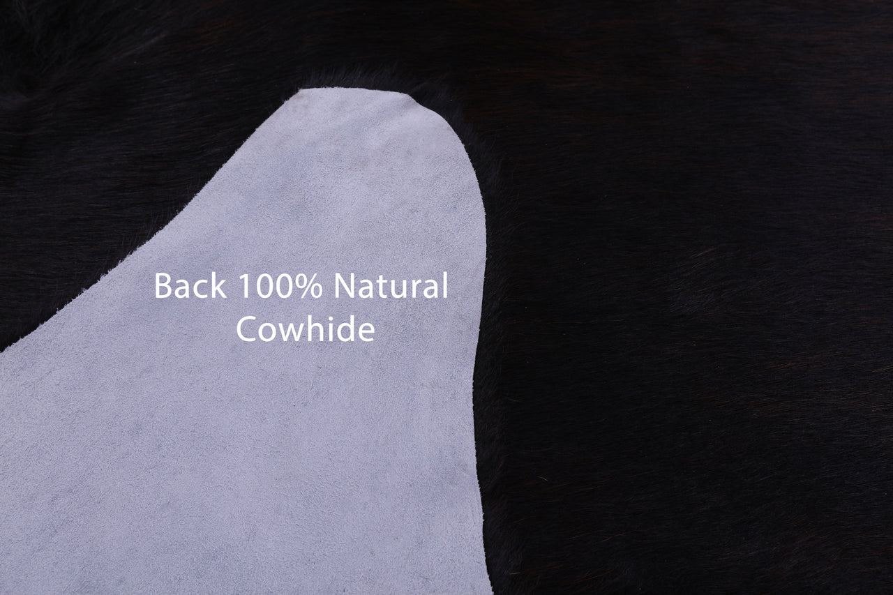 Dark Brown Natural Cowhide Rug - X-Large 7' 0"H x 6' 9"W