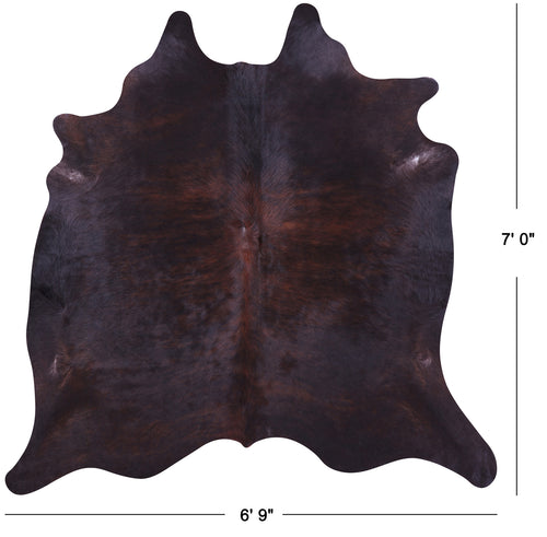 Dark Brown Natural Cowhide Rug - X-Large 7' 0