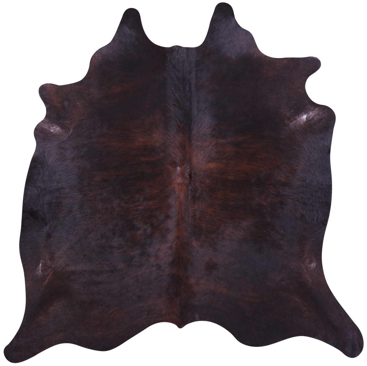 Dark Brown Natural Cowhide Rug - X-Large 7' 0"H x 6' 9"W