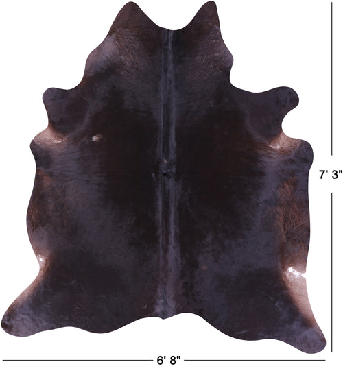 Black Natural Cowhide Rug - X-Large 7' 3