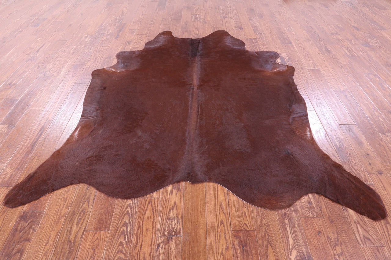 Brown Natural Cowhide Rug - X-Large 7' 5"H x 7' 0"W