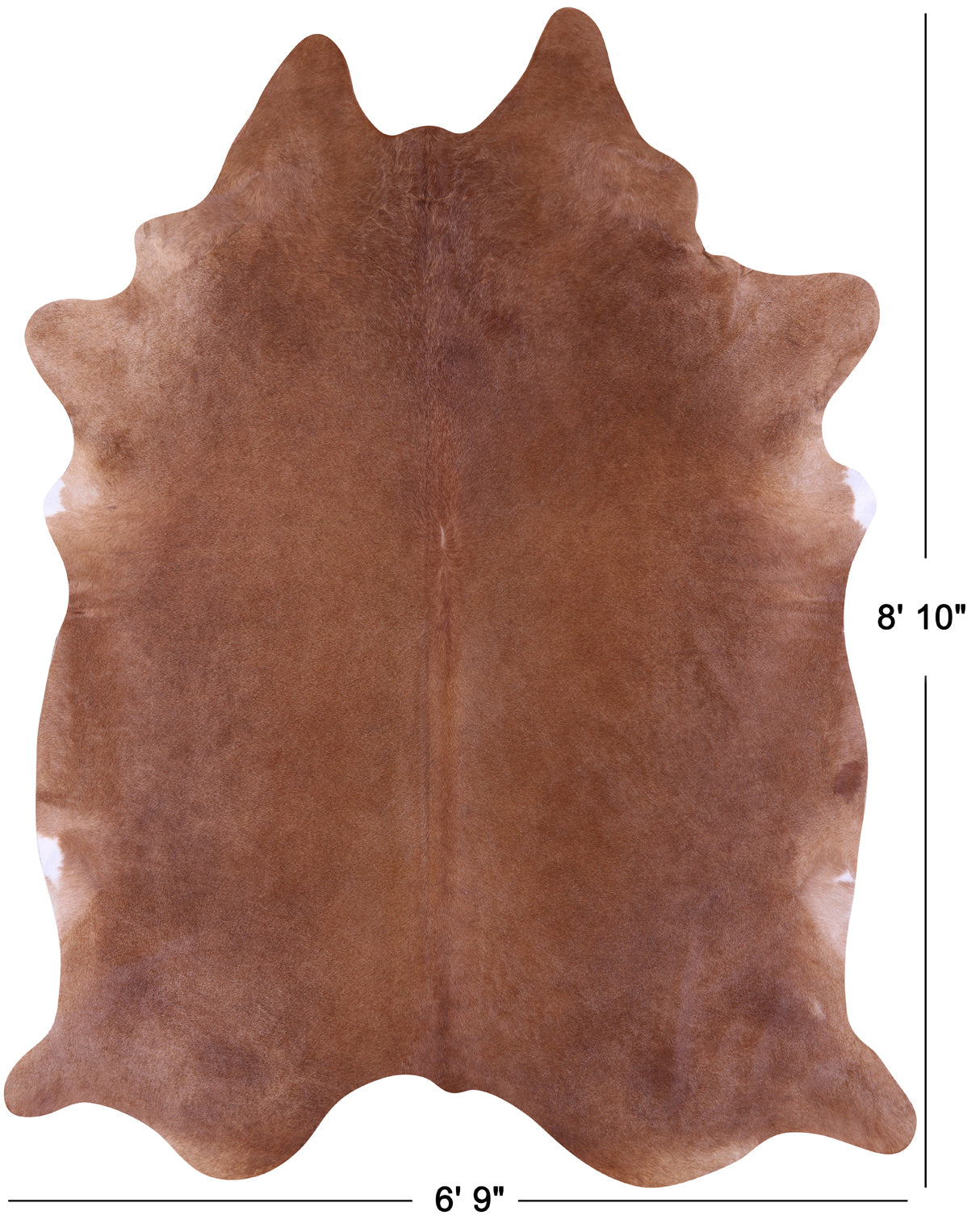 Brown Natural Cowhide Rug - XX-Large 8' 10"H x 6' 9"W