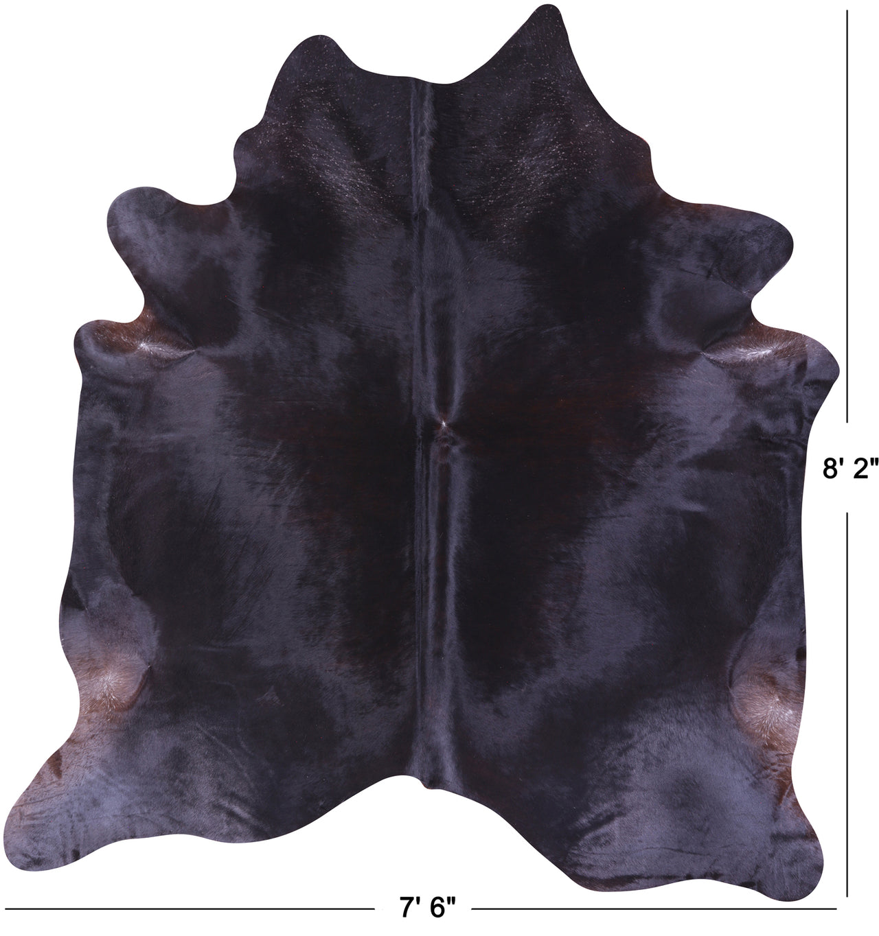 Black Natural Cowhide Rug - XX-Large 8' 2"H x 7' 6"W
