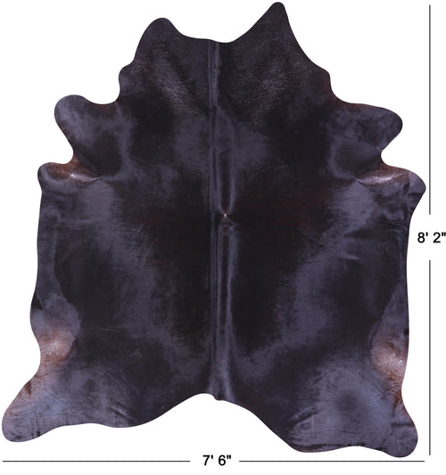 Black Natural Cowhide Rug - XX-Large 8' 2