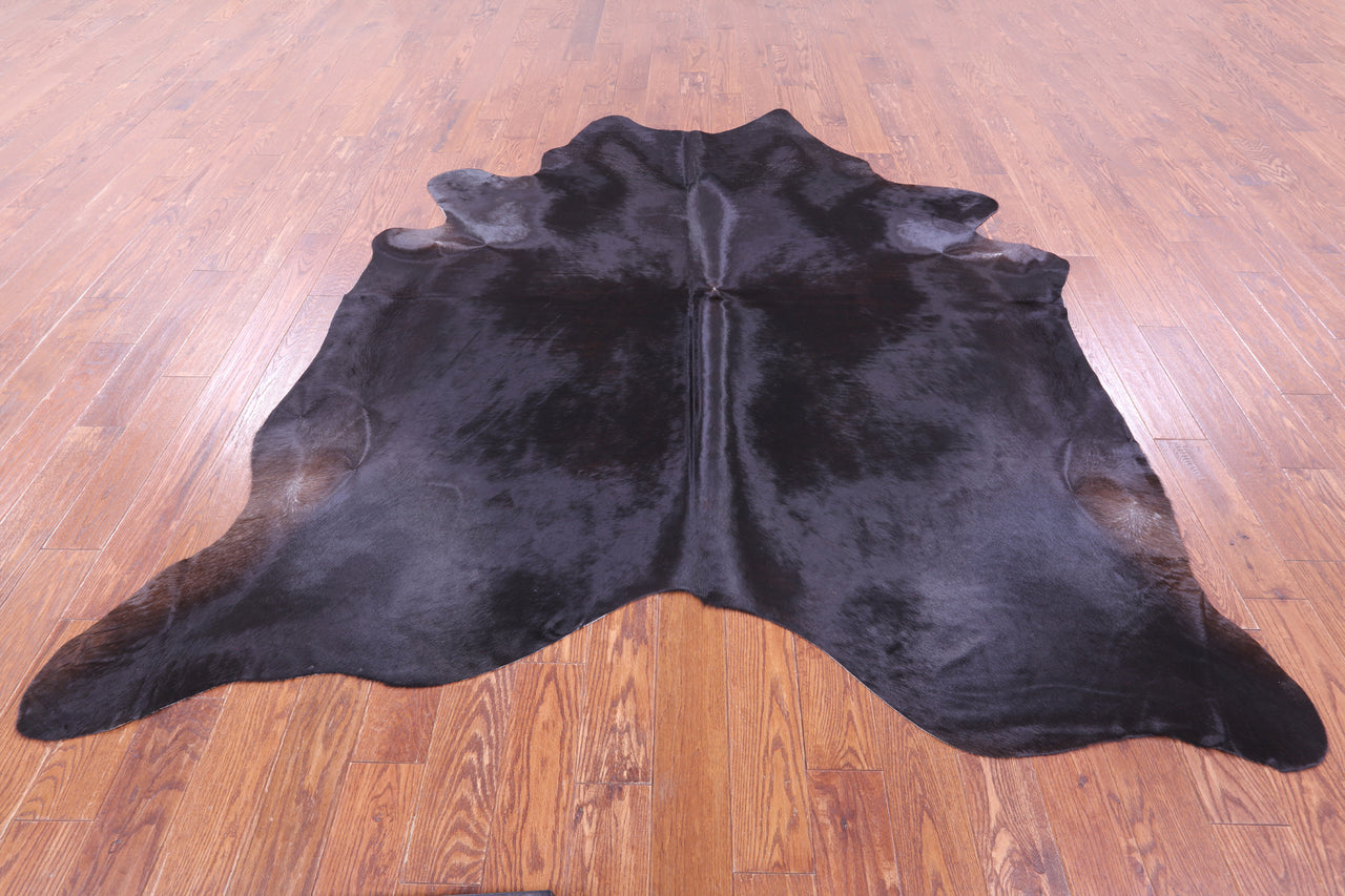 Black Natural Cowhide Rug - XX-Large 8' 2"H x 7' 6"W