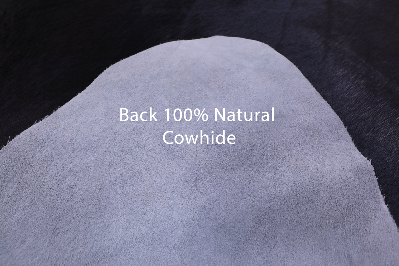 Black Natural Cowhide Rug - XX-Large 8' 2"H x 7' 6"W