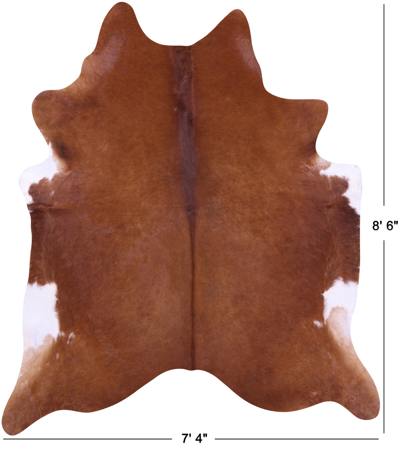 Brown Natural Cowhide Rug - XX-Large 8' 6"H x 7' 4"W