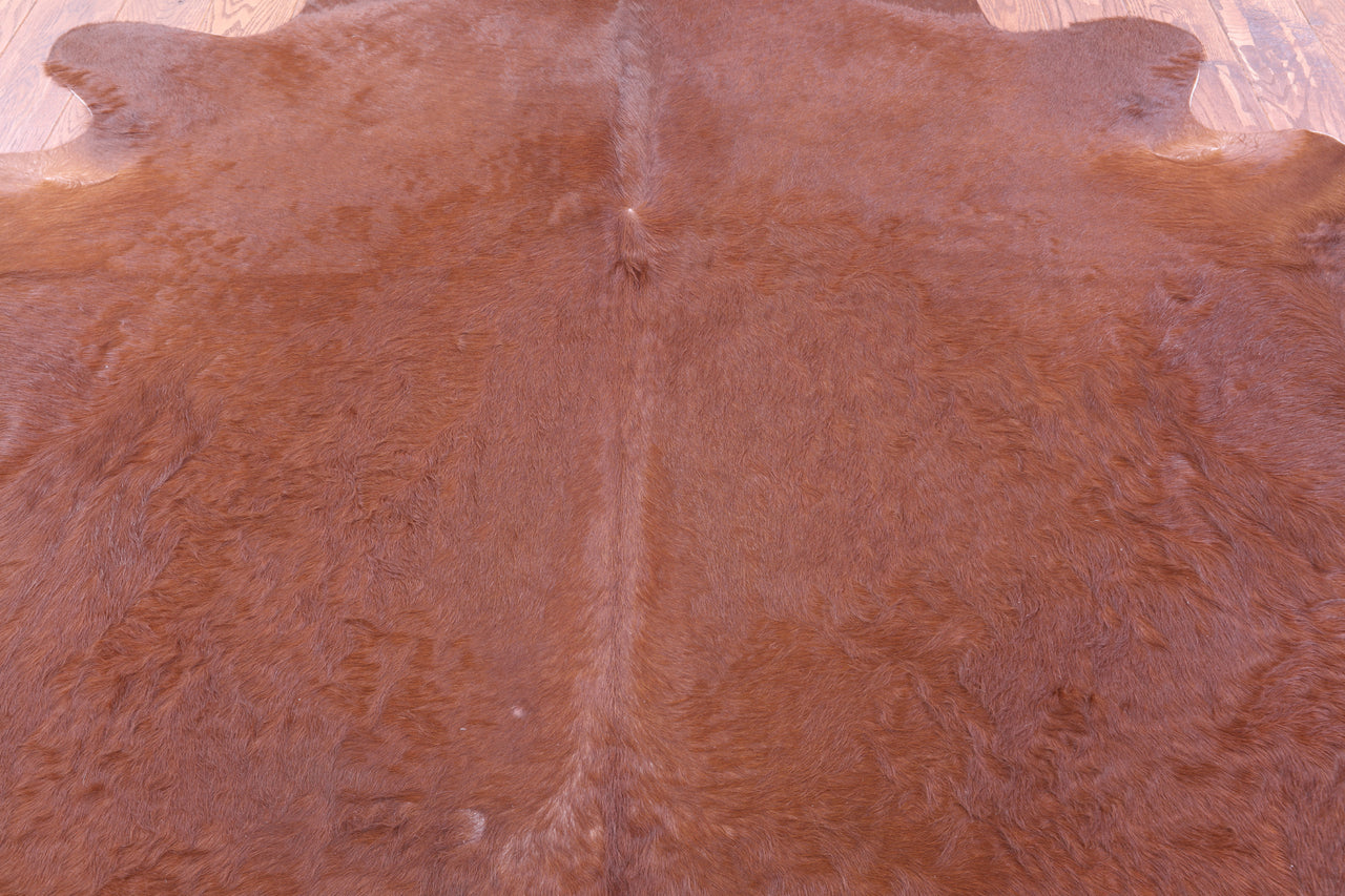 Brown Natural Cowhide Rug - X-Large 7' 2"H x 7' 7"W