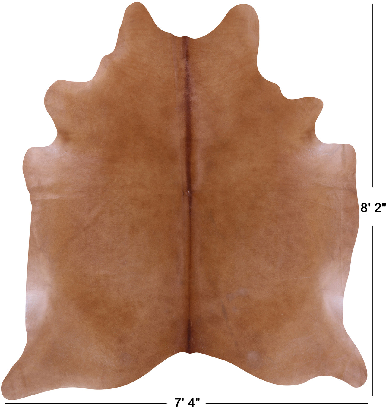 Light Brown Natural Cowhide Rug - XX-Large 8' 2"H x 7' 4"W