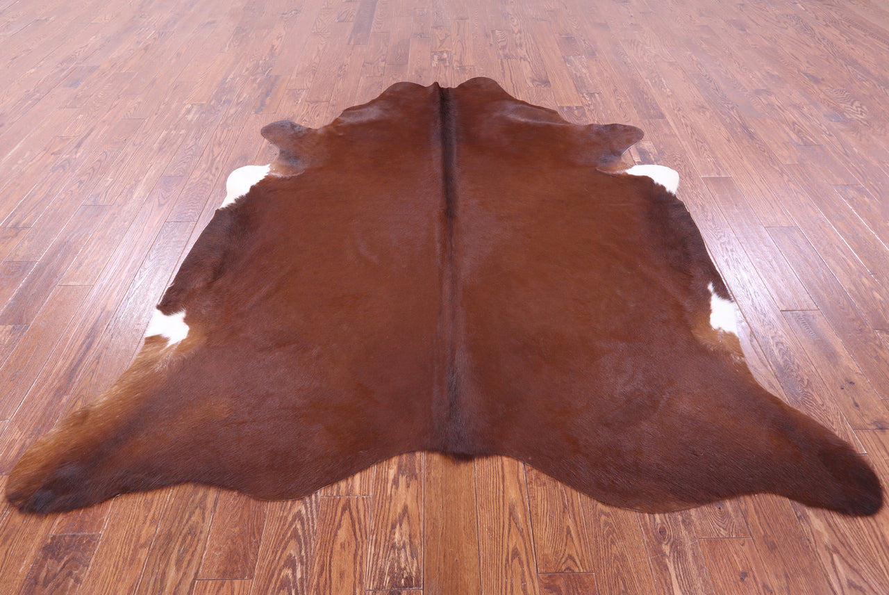 Brown Natural Cowhide Rug - XX-Large 7' 8"H x 7' 2"W