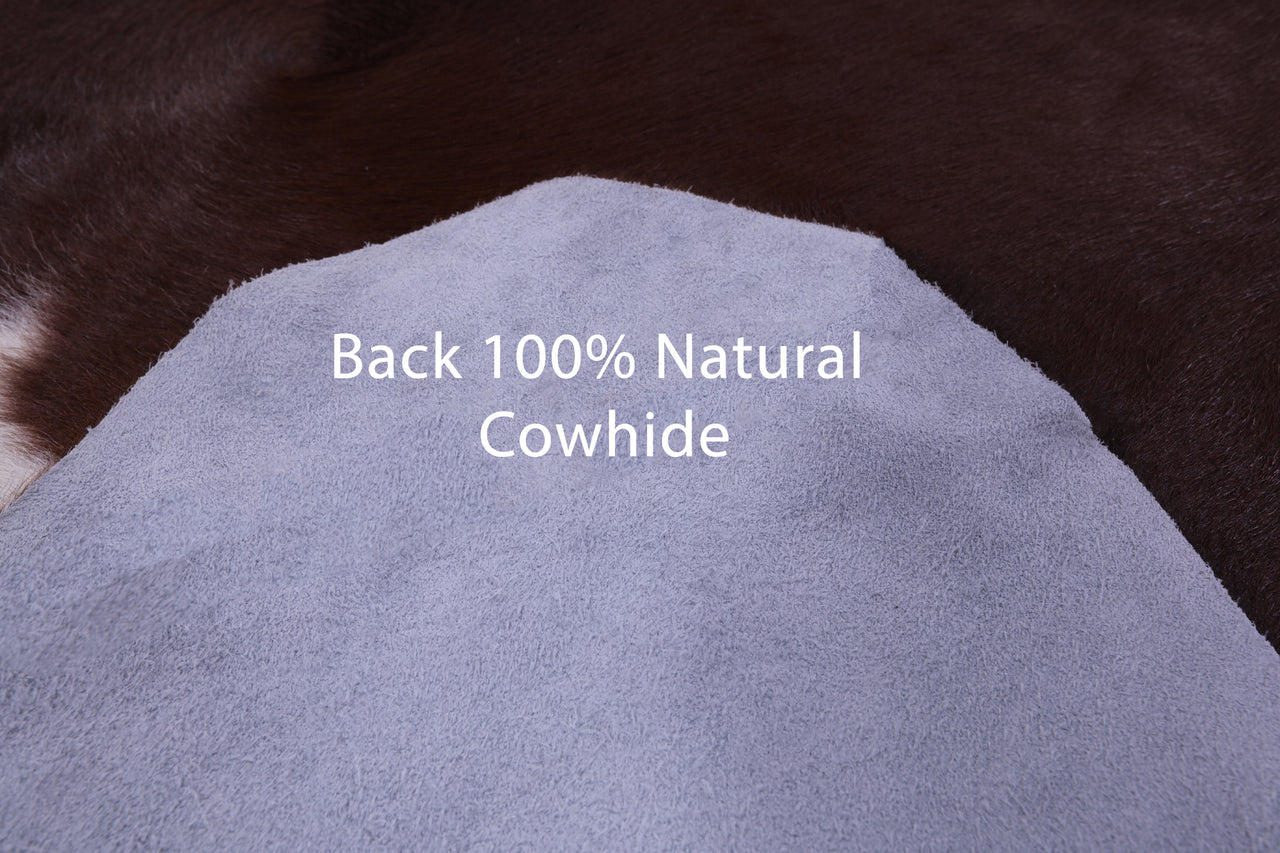Brown Natural Cowhide Rug - XX-Large 7' 8"H x 7' 2"W