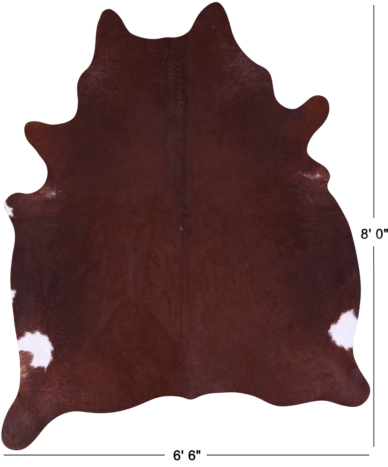 Brown Natural Cowhide Rug - XX-Large 8' 0"H x 6' 6"W