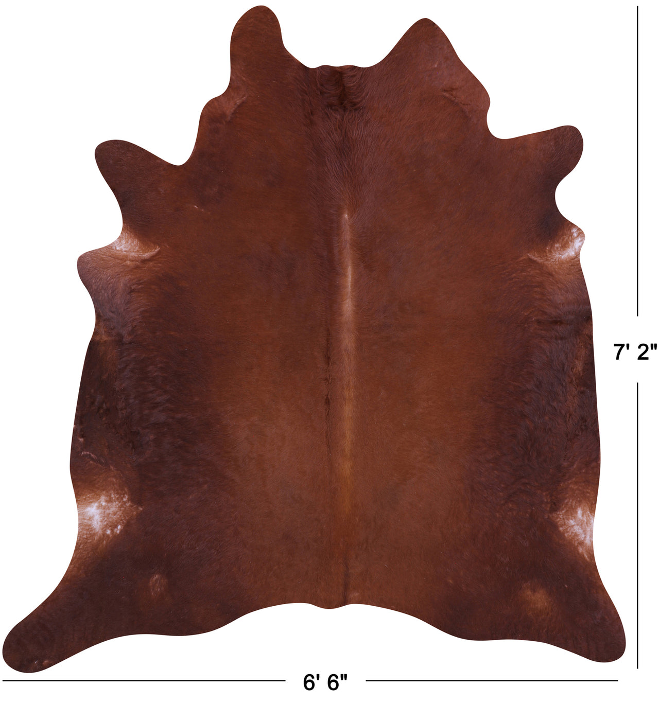 Brown Natural Cowhide Rug - X-Large 7' 2"H x 6' 6"W