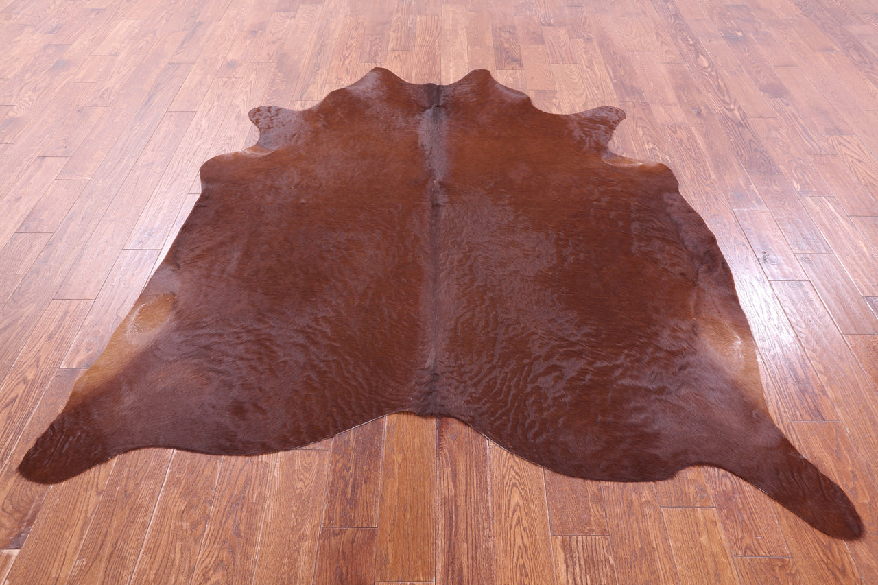 Brown Natural Cowhide Rug - Large 6' 9"H x 6' 4"W