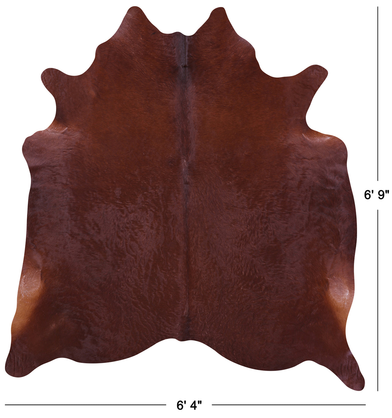Brown Natural Cowhide Rug - Large 6' 9"H x 6' 4"W