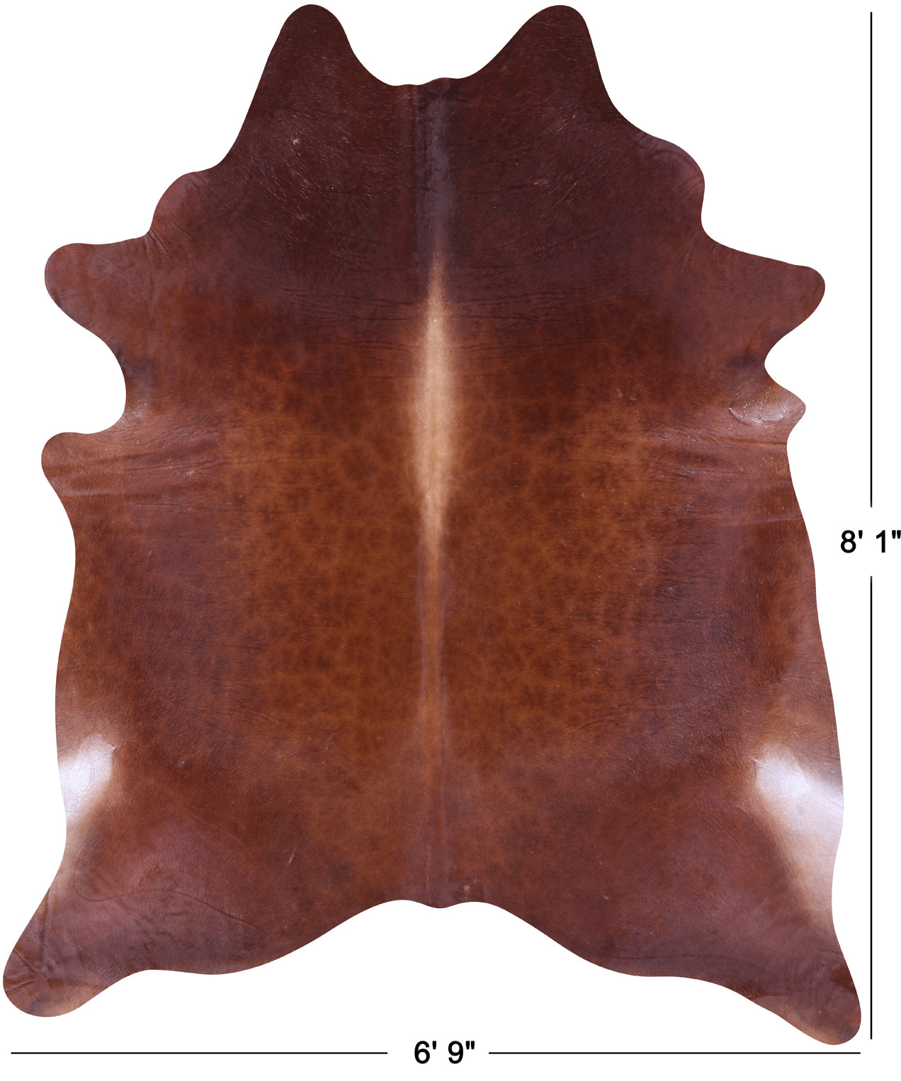 Brown Natural Cowhide Rug - XX-Large 8' 1"H x 6' 9"W