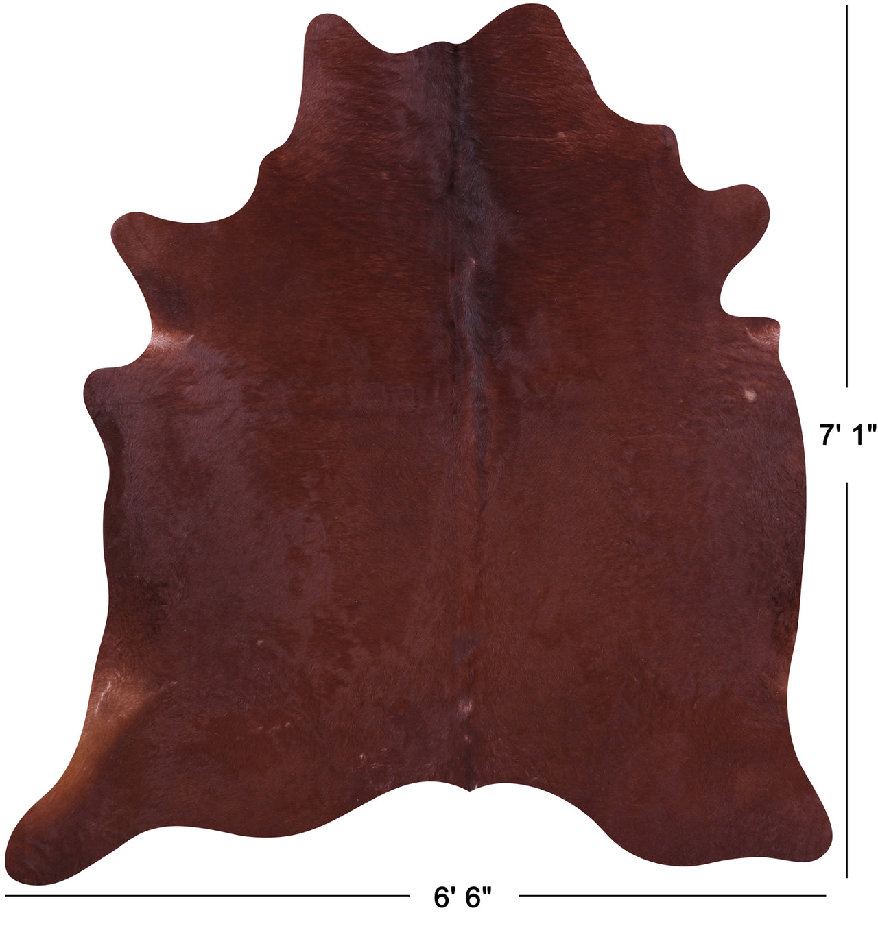 Brown Natural Cowhide Rug - X-Large 7' 1"H x 6' 6"W