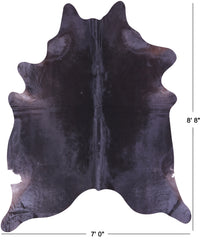 Thumbnail for Black Natural Cowhide Rug - XX-Large 8' 8