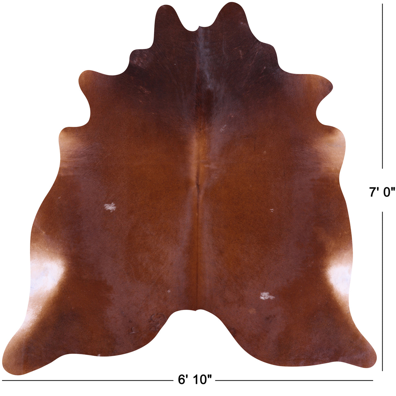 Brown Natural Cowhide Rug - X-Large 7' 0"H x 6' 10"W