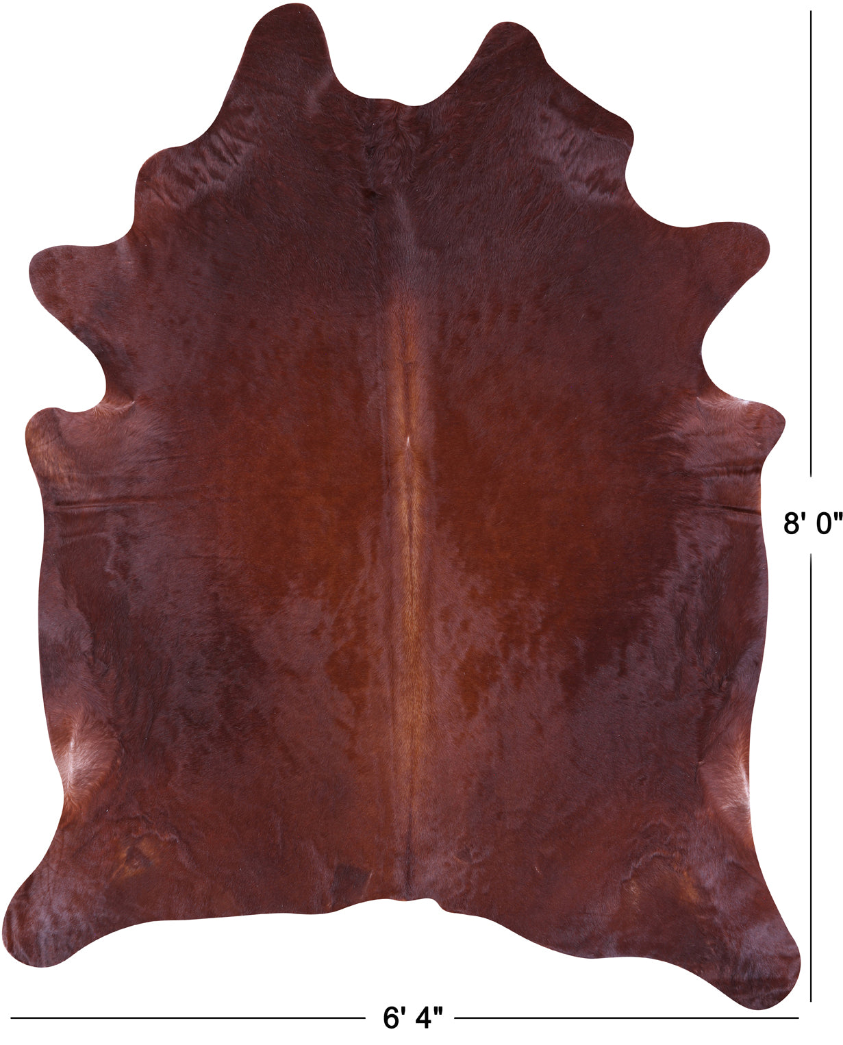 Brown Natural Cowhide Rug - XX-Large 8' 0"H x 6' 4"W