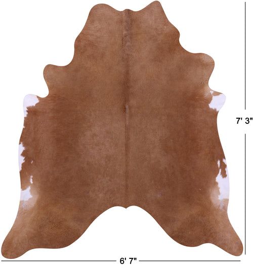 Light Brown Natural Cowhide Rug - X-Large 7' 3