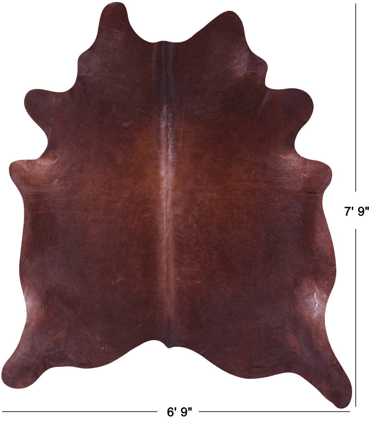 Brown Natural Cowhide Rug - XX-Large 7' 9"H x 6' 9"W