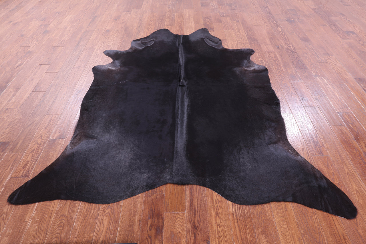 Black Natural Cowhide Rug - X-Large 7' 7"H x 6' 10"W