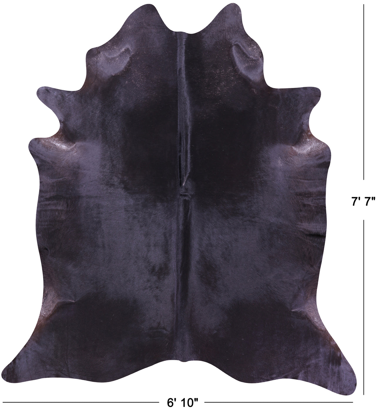 Black Natural Cowhide Rug - X-Large 7' 7"H x 6' 10"W