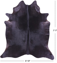 Thumbnail for Black Natural Cowhide Rug - X-Large 7' 7
