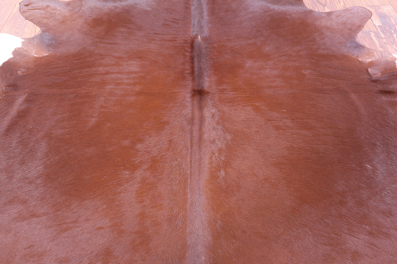 Brown Natural Cowhide Rug - X-Large 7' 7"H x 7' 0"W