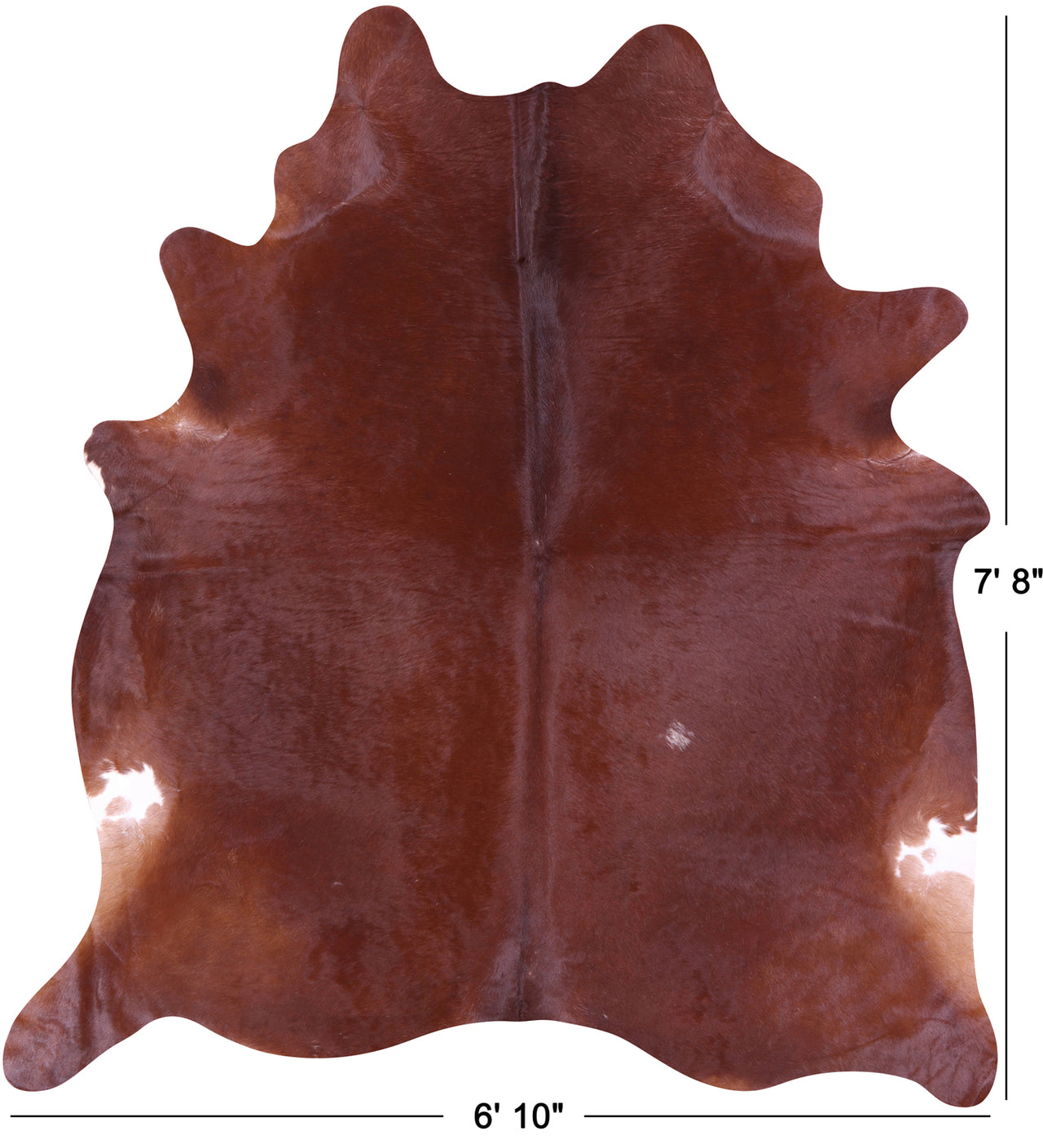 Brown Natural Cowhide Rug - XX-Large 7' 8"H x 6' 10"W