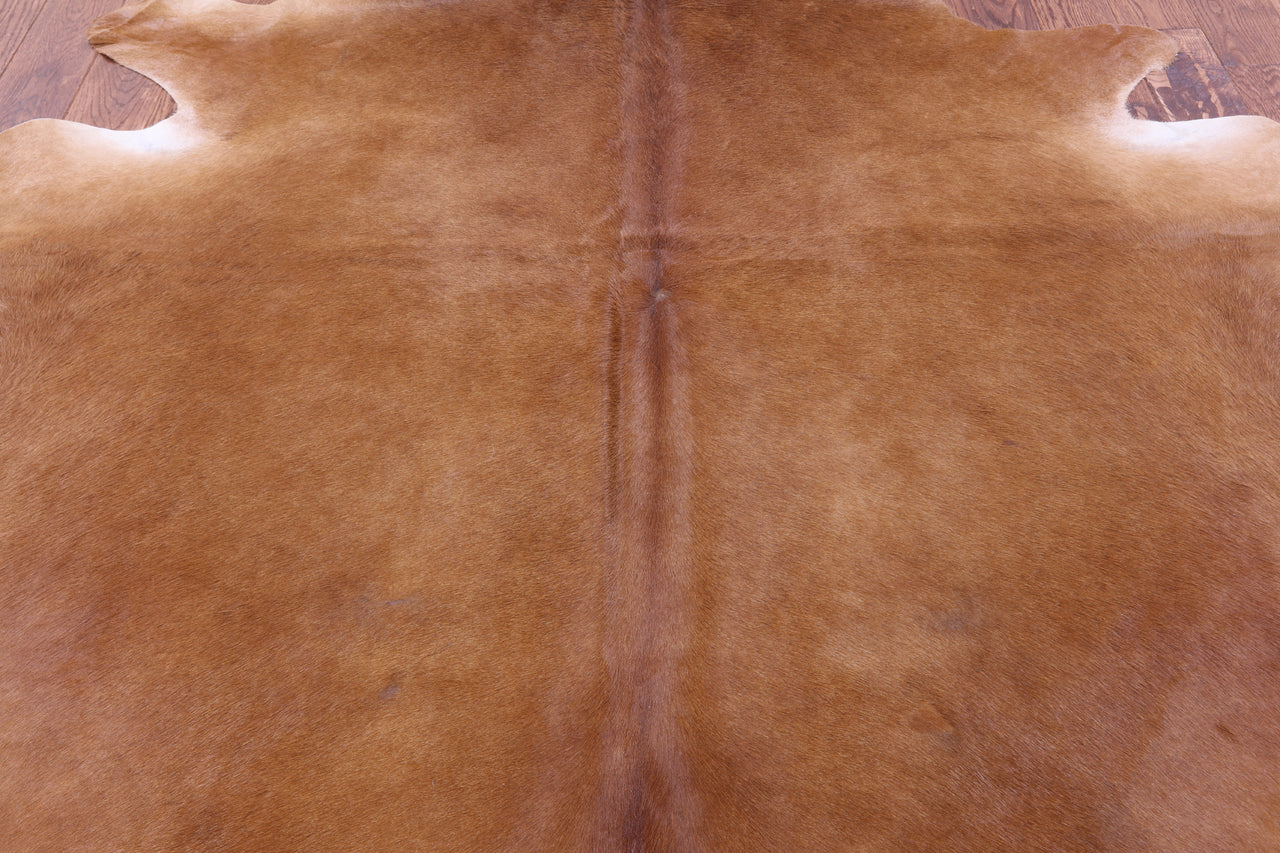 Brown Natural Cowhide Rug - X-Large 7' 7"H x 7' 2"W