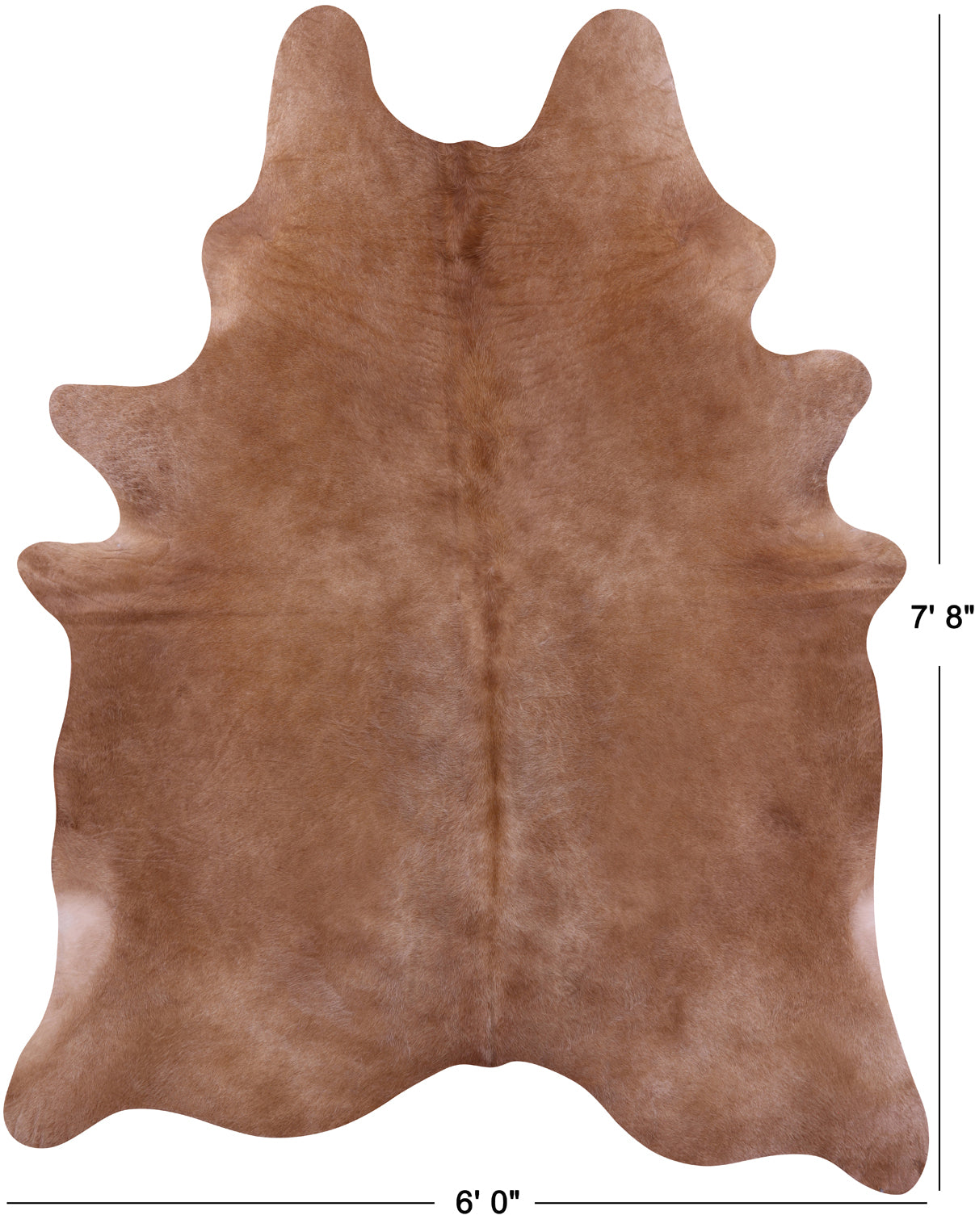 Light Brown Natural Cowhide Rug - XX-Large 7' 8"H x 6' 0"W