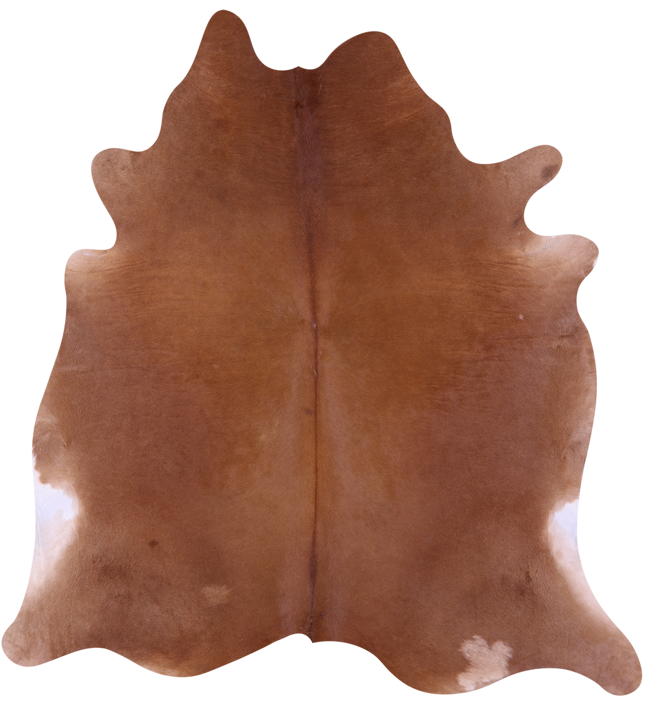 Brown Natural Cowhide Rug - X-Large 7' 2"H x 6' 9"W