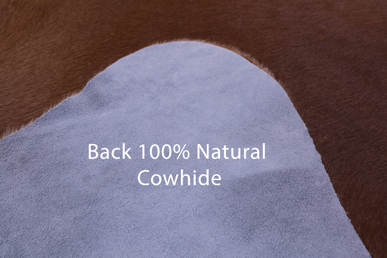 Brown Natural Cowhide Rug - X-Large 7' 2"H x 6' 9"W