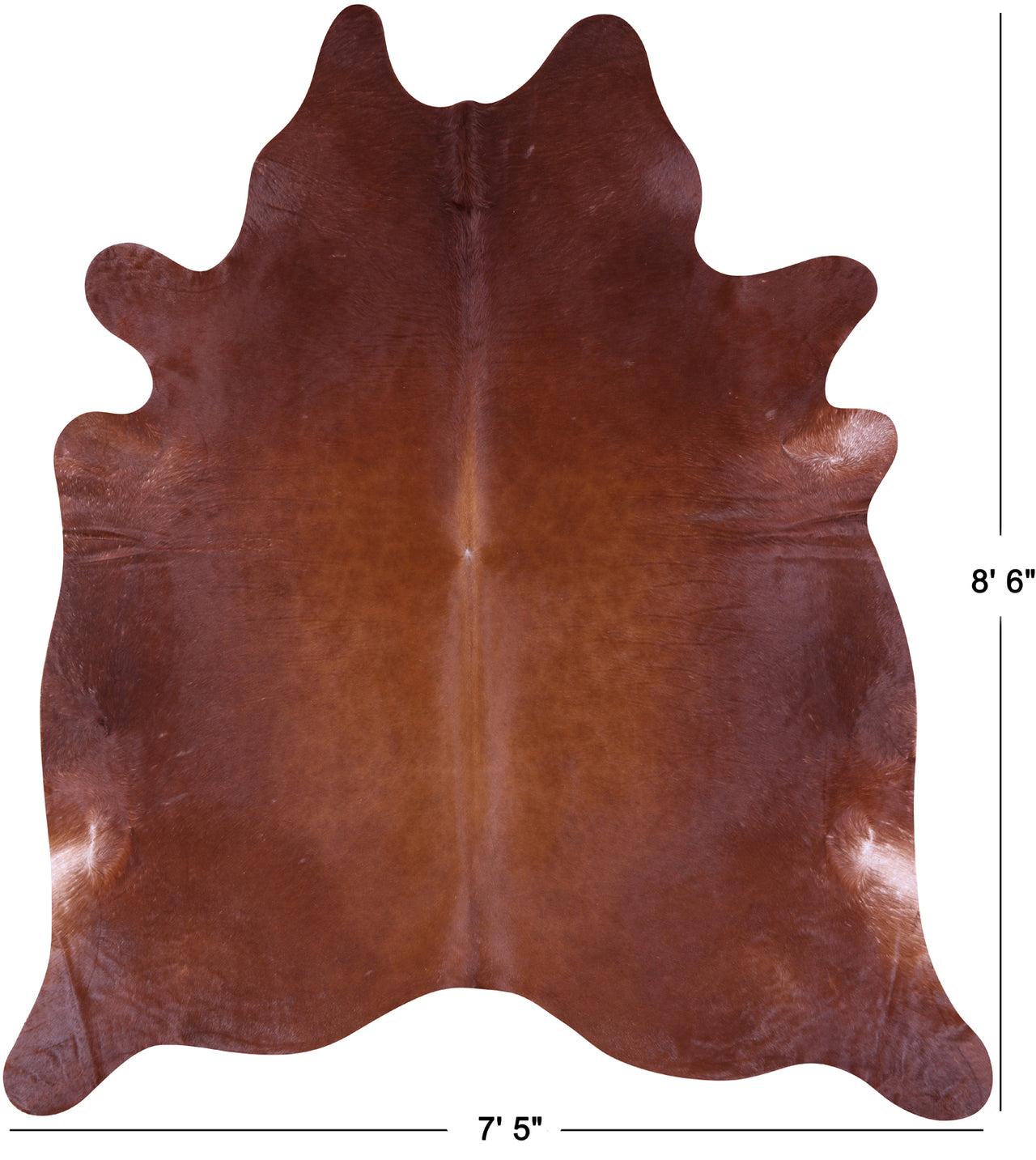 Brown Natural Cowhide Rug - XX-Large 8' 6"H x 7' 5"W