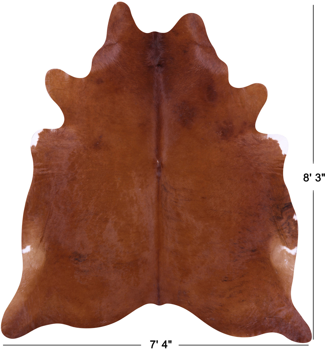 Brown Natural Cowhide Rug - XX-Large 8' 3"H x 7' 4"W