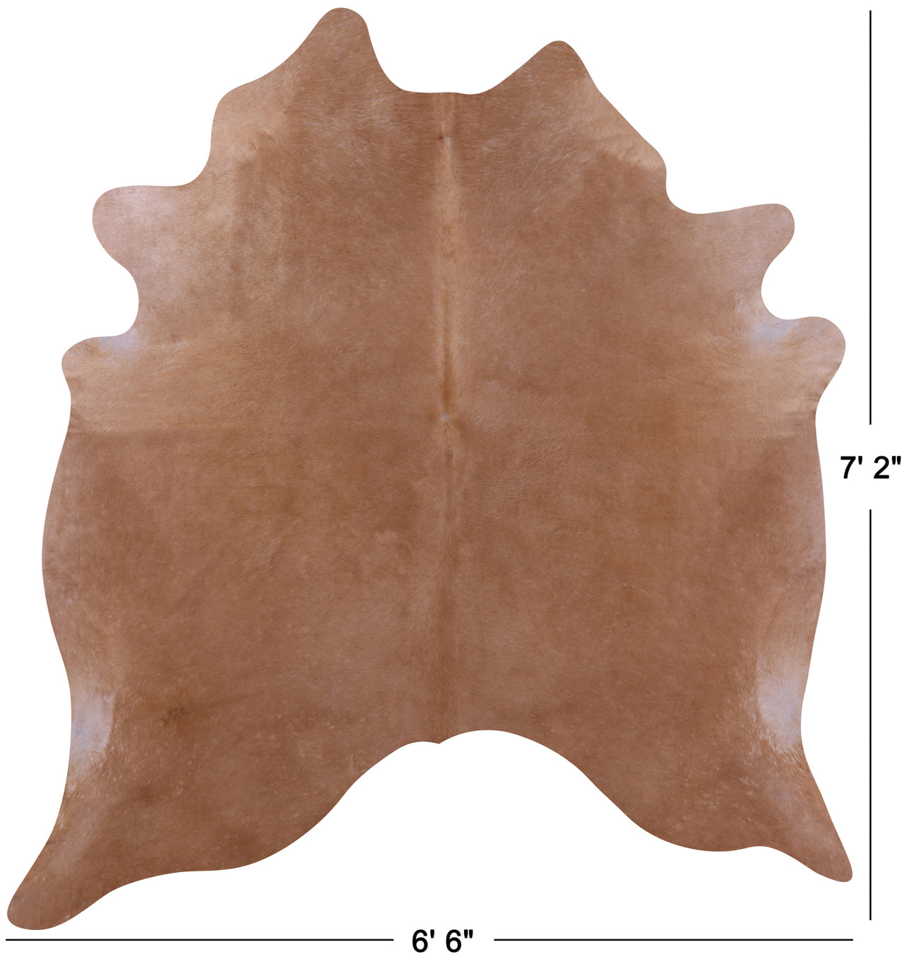 Light Brown Natural Cowhide Rug - X-Large 7' 2"H x 6' 6"W