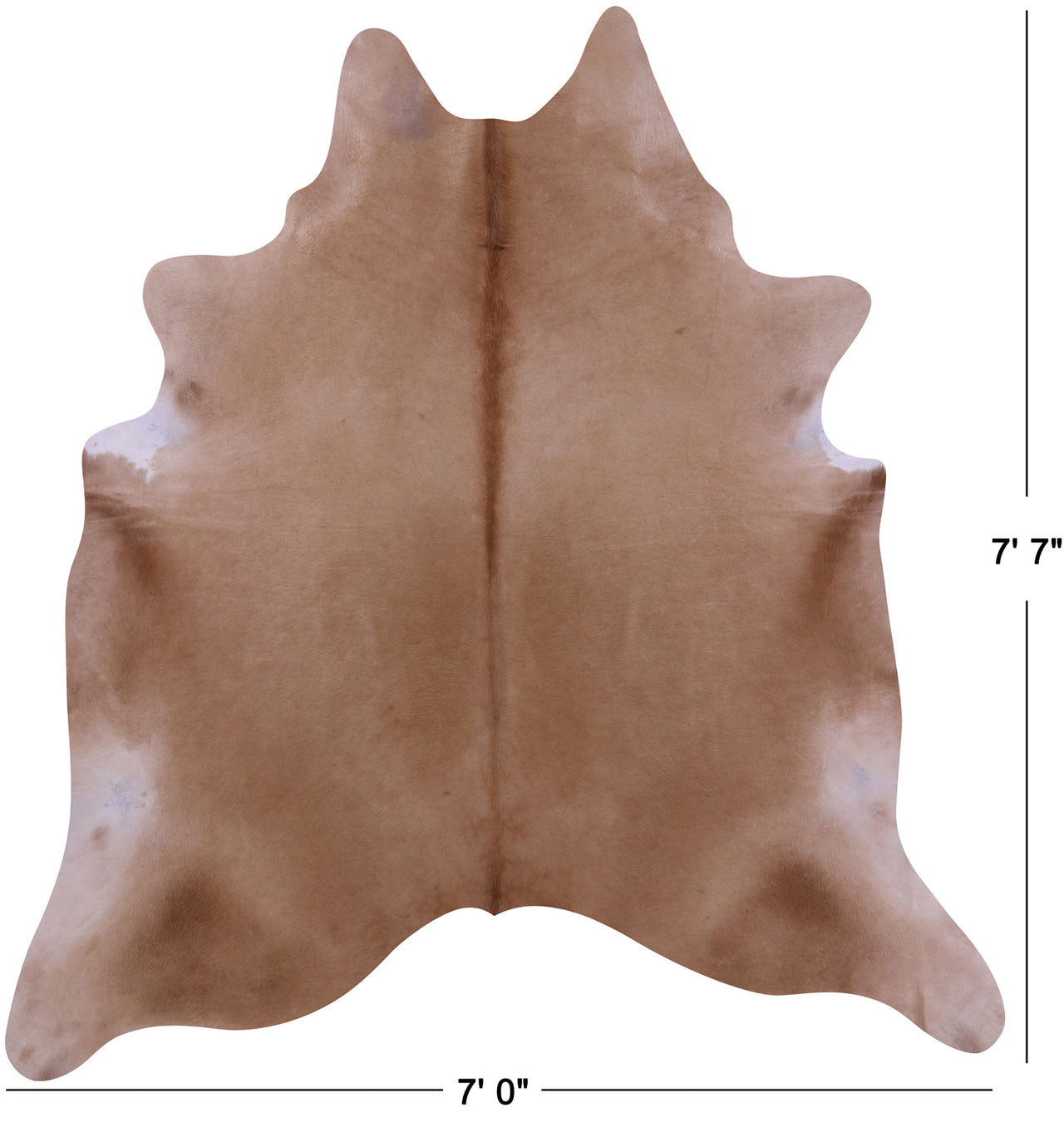 Light Brown Natural Cowhide Rug - X-Large 7' 7"H x 7' 0"W