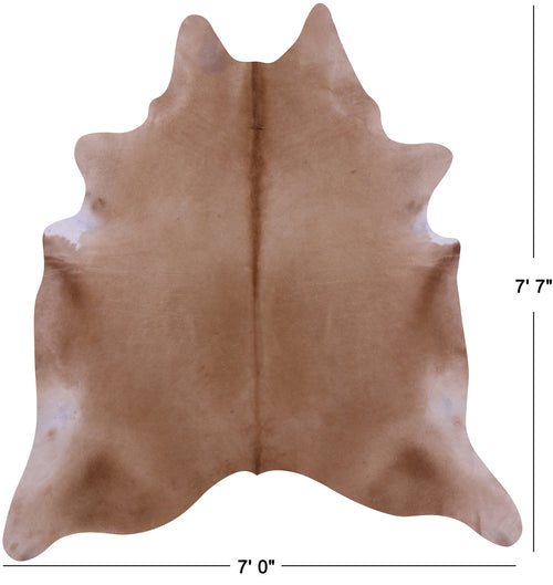 Light Brown Natural Cowhide Rug - X-Large 7' 7